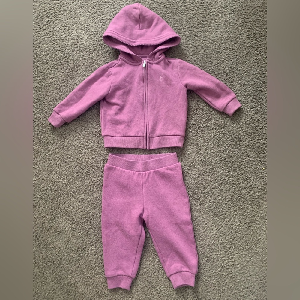 12 month purple Ralph Lauren sweatsuit